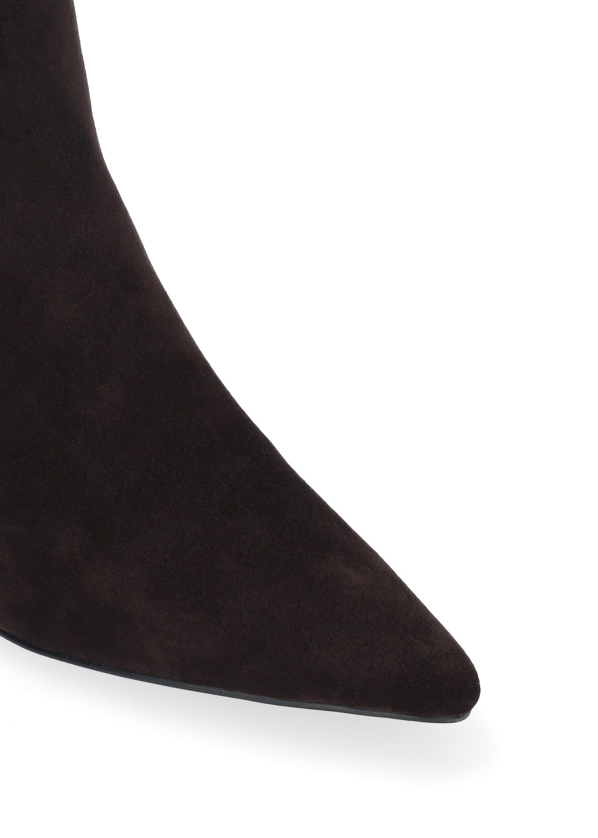 Vista lateral de los botines de ante para mujer Calista Booties 55 en color marrón de BIBI LOU.