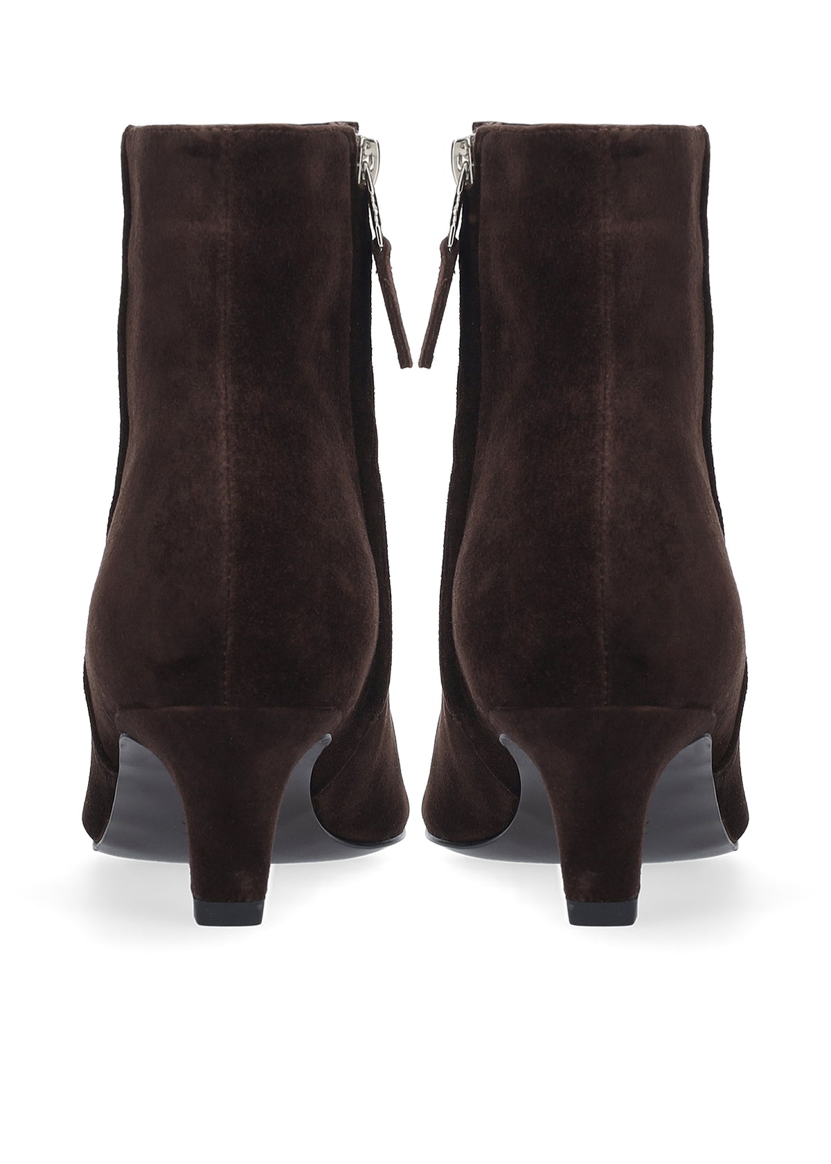 Vista lateral de los botines de ante para mujer Calista Booties 55 en color marrón de BIBI LOU.