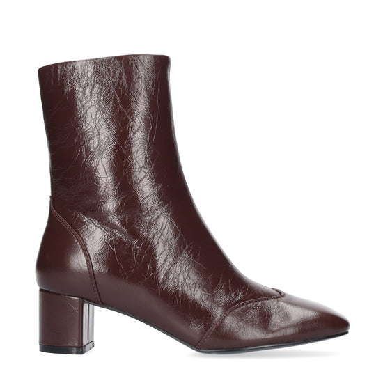 Botines Soren Booties 50 de mujer en piel burgundy con punta cuadrada y tacón de bloque Bibi Lou