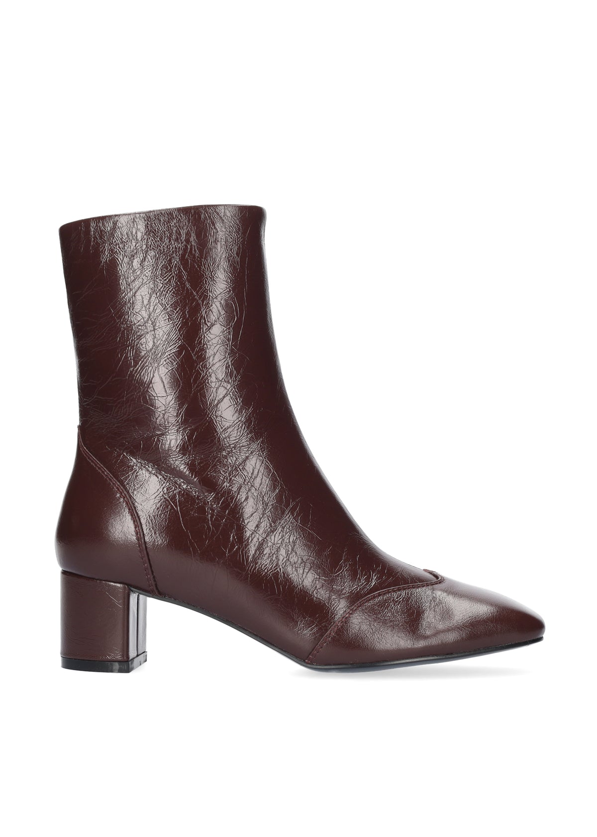 Botines Soren Booties 50 de mujer en piel burgundy con punta cuadrada y tacón de bloque Bibi Lou