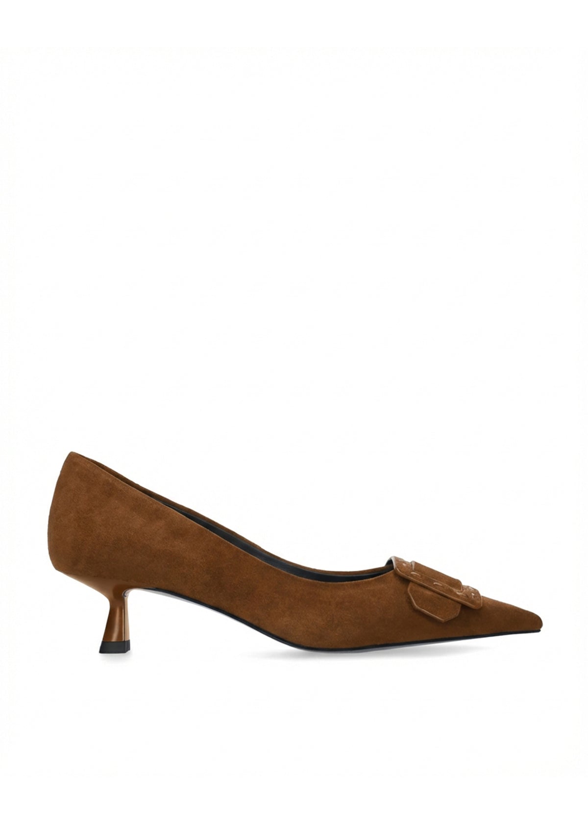 Zapatos de salón Altair Pumps 40 de mujer en ante color cuero con punta afilada y pespunte Bibi Lou.