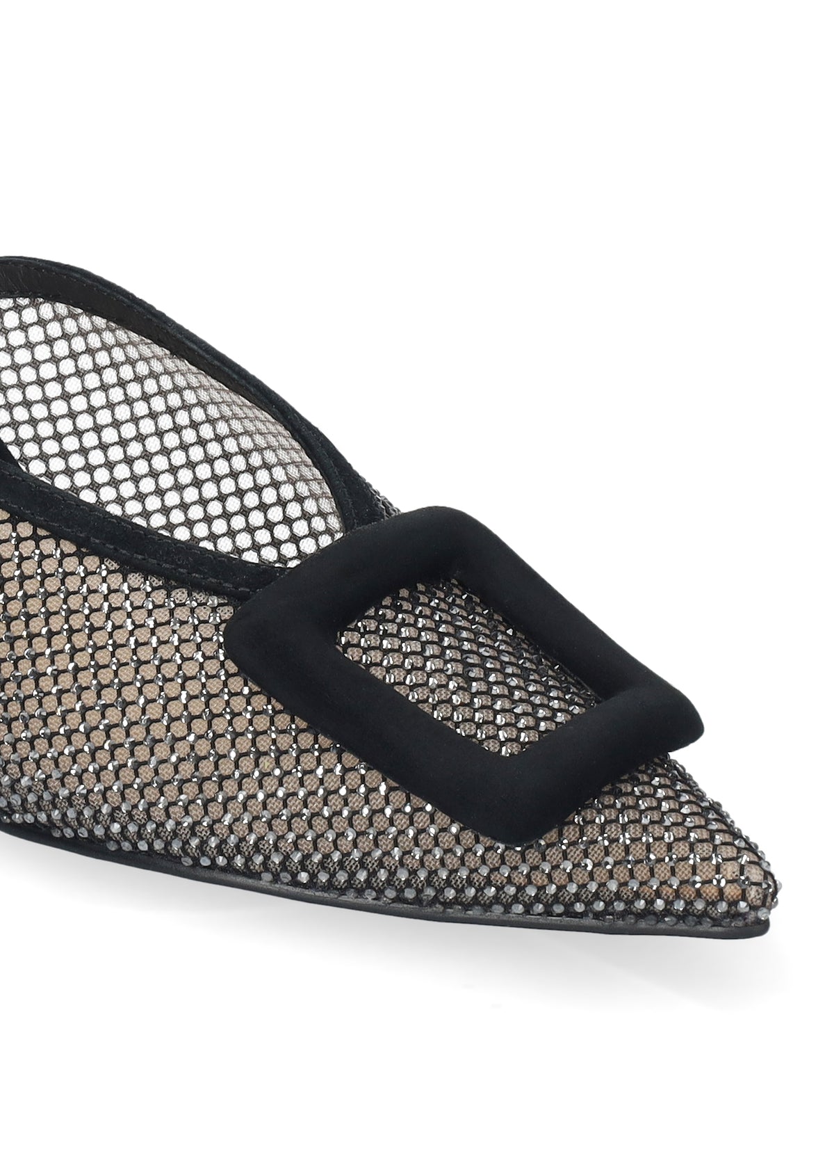 Zapatos de salón de mujer Bibi Lou de textil. Modelo Bonnie Mule 55 de punta afilada con adorno forrado tacon tipo de aguja de 5,5 cm Color Negro