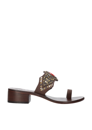 TEAK HEELED SANDALS 30